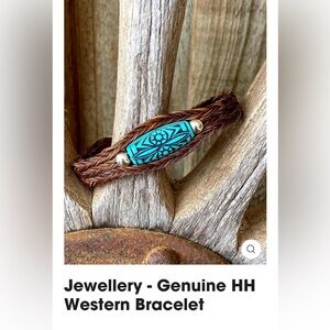 Horse Hair Brown and Turquoise Braided Western Bracelet - Austin Accent